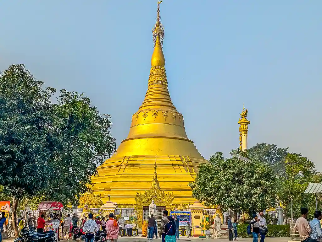 Japanese Burmese Temple, Kushinagar Japanese Burmese Temple, a serene Buddhist shrine in Kushinagar, showcasing Japanese and Burmese architecture.