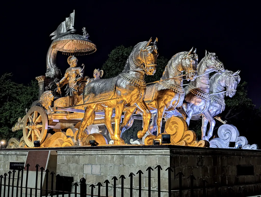 The Divine Chariot - Krishna and Arjuna, Kurukshetra The Divine Chariot - Krishna and Arjuna, Kurukshetra